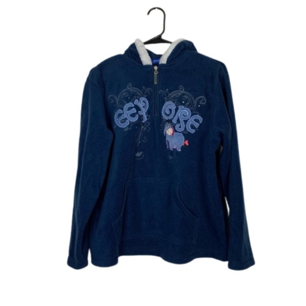Disney Eeyore hooded quarter zip pull over sweater size medium